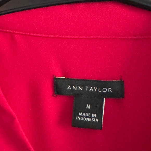 Ann Taylor Red Ruffled Long Sleeve Blouse - Picture 6 of 8